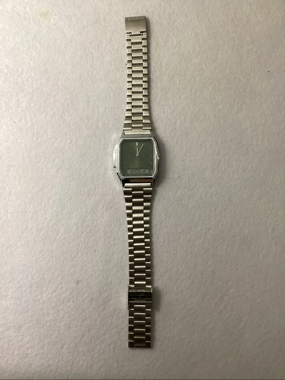 Casio Unisex Silver Tone Stainless Steel Watch, 29.8mm